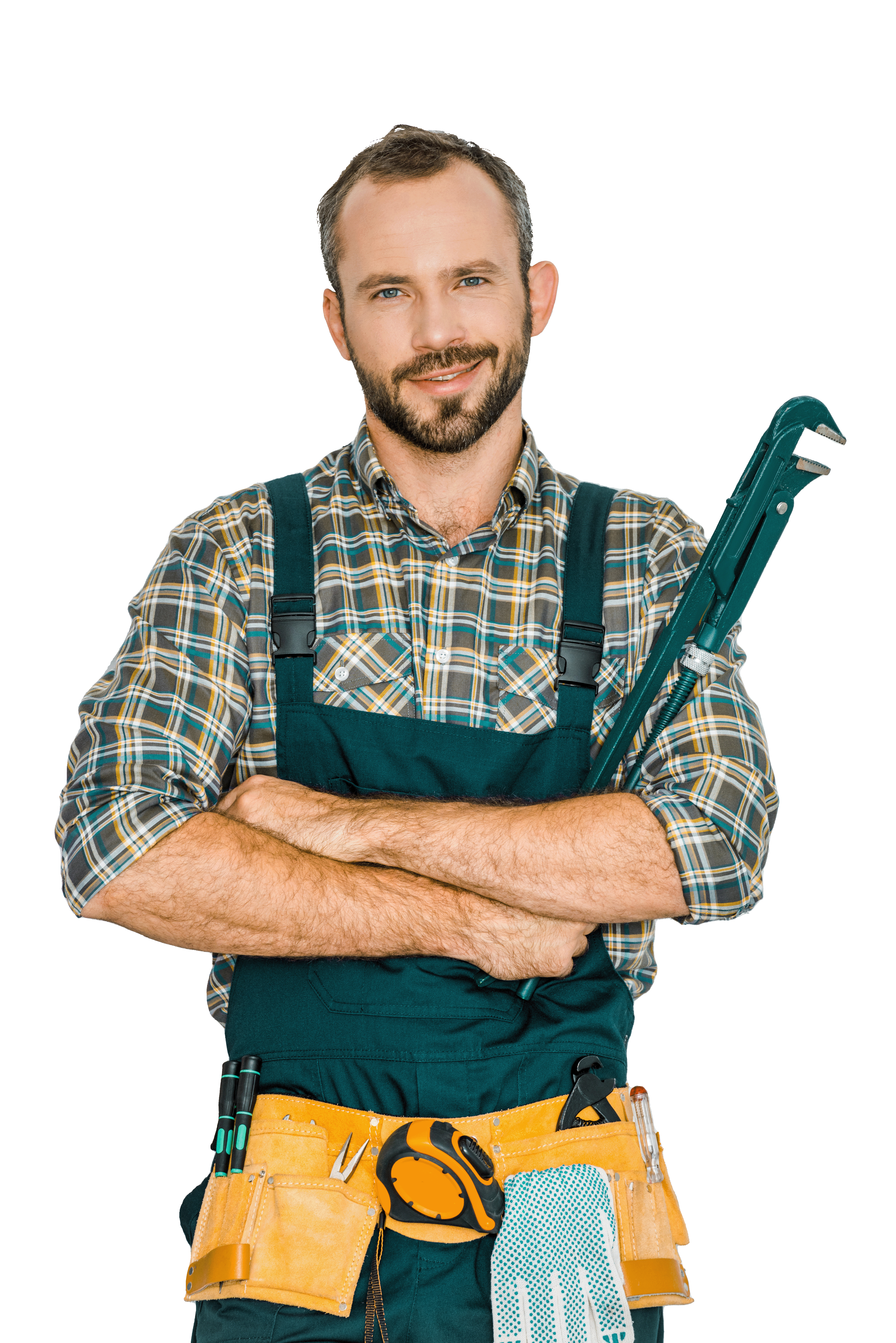 Maintenance Technician With Pipe Wrench