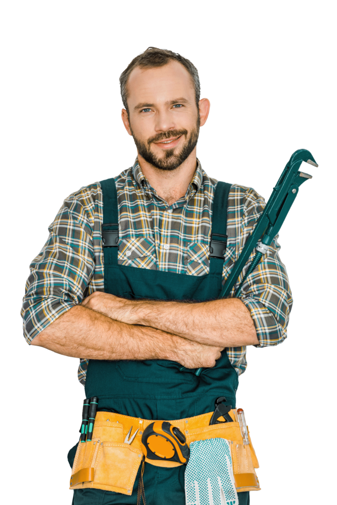 Maintenance Technician With Pipe Wrench