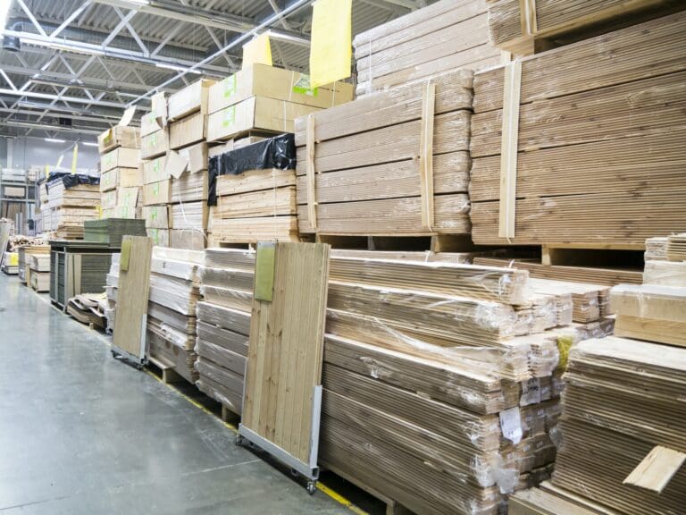 warehouse of building materials in industiral store